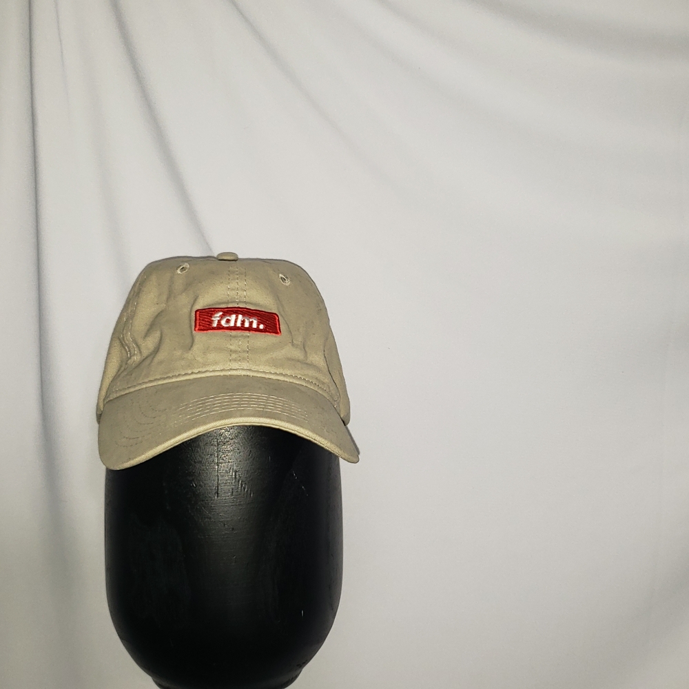 Tan Cap with Red Logo